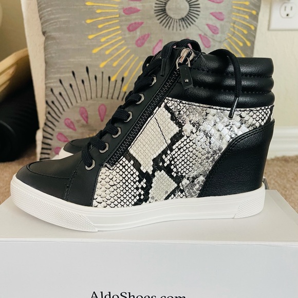 COPY - Black Ankle Booties with Side Animal Print Design. - Picture 5 of 6